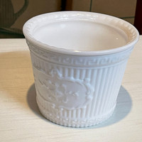 White glass pot