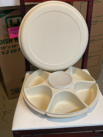 Covered plastic bowl