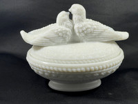 Westmoreland milk glass love birds