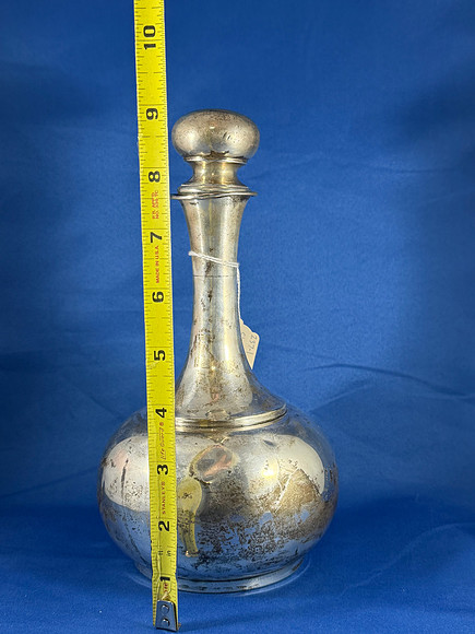 Sterling decanter & six goblets c 1920s (1/4)